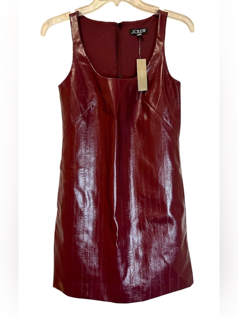 J-Crew Scoop neck Faux Eel Like Leather Mini Dress